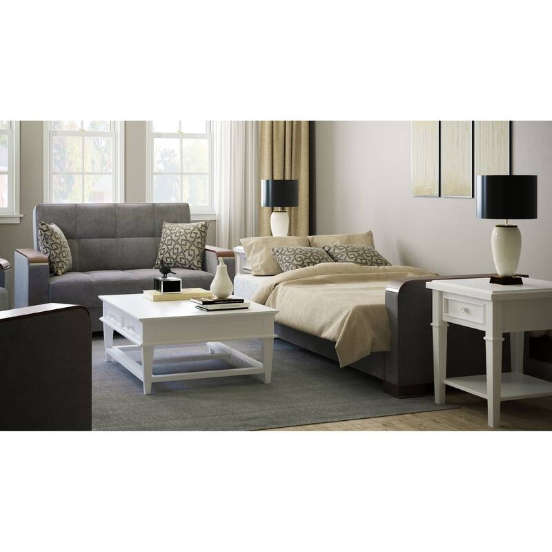 Collection Upholstered Convertible Loveseat With Storage