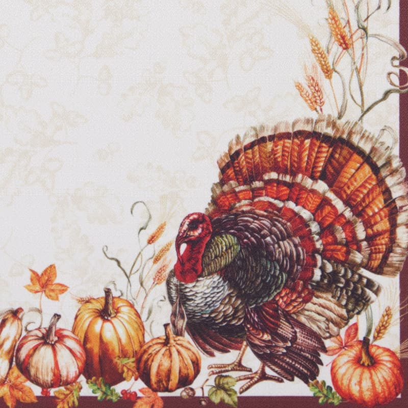 Autumn Heritage Turkey Engineered Napkins, Set of 4 - 17x17