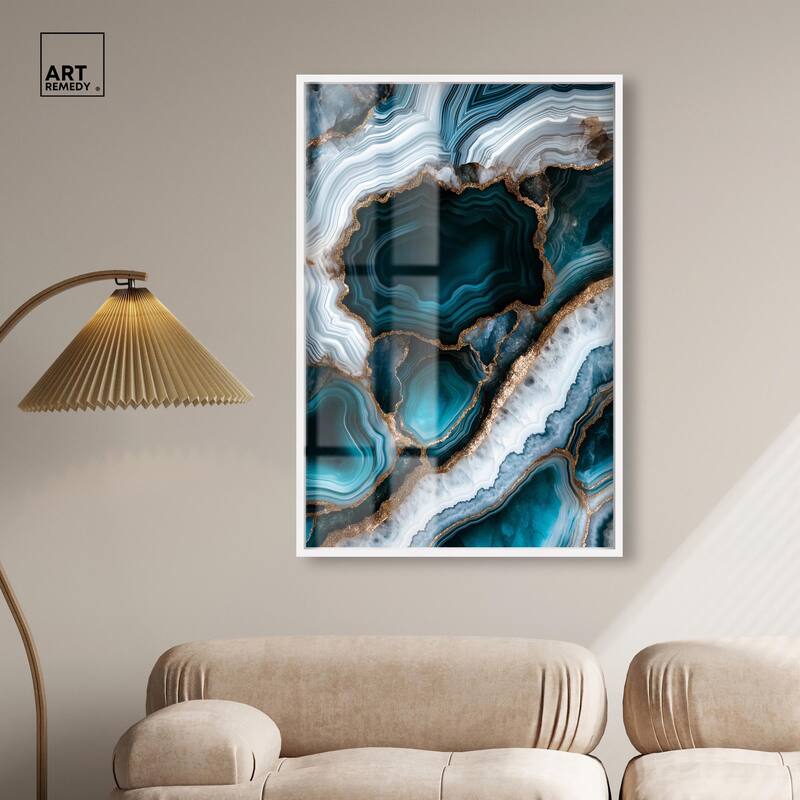 Teal Tectonic I Shadowbox by Art Remedy