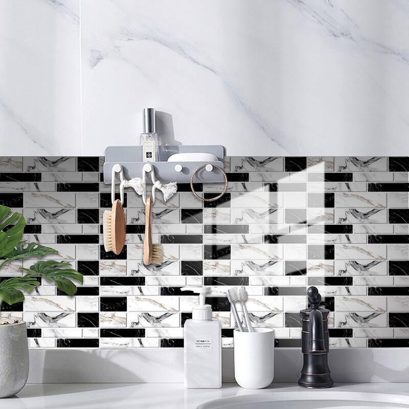 Self-Adhesive Wallpaper Brick Marble Pattern Wall Tile Sticker PVC