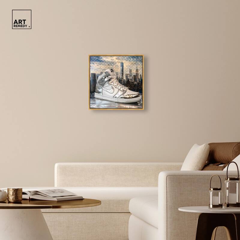 NYC Metallic Sneaker Canvas by Art Remedy