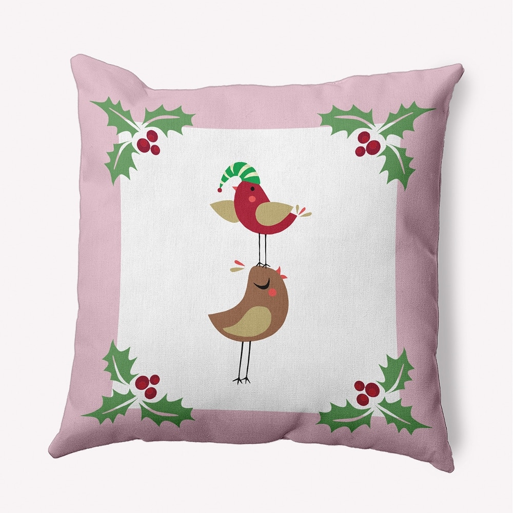 Christmas Birds Accent Pillow