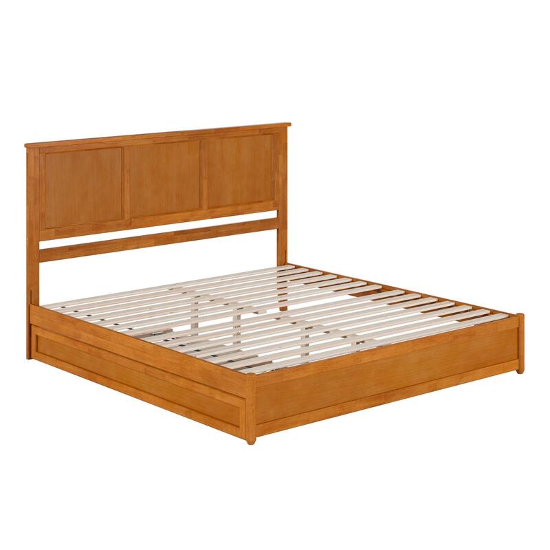 Felicity Platform Bed with Panel Footboard and Twin XL Trundle