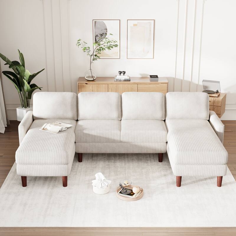 U-shaped Sponge-filled Cushion Combination Sofa, Suitable for Living Rooms, Studies, and Spacious Spaces