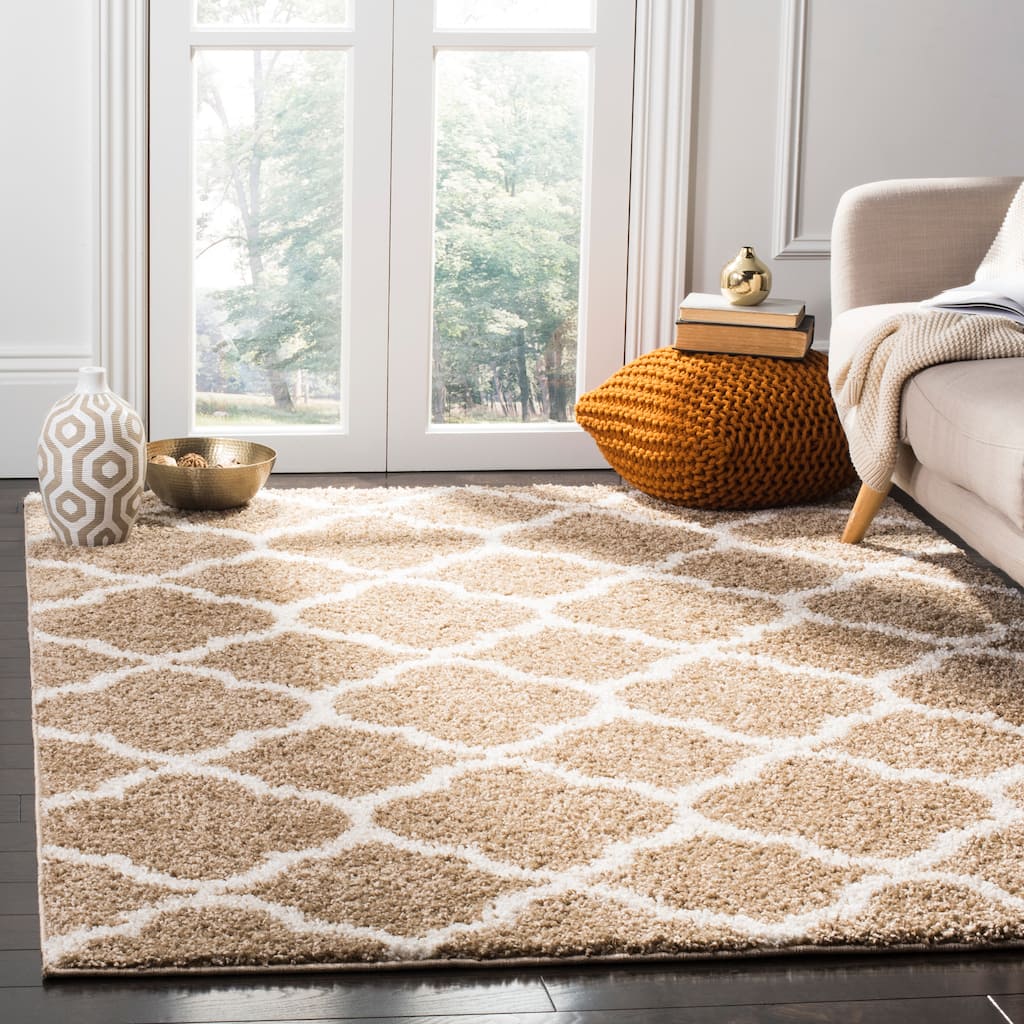 SAFAVIEH, New Myrle Shag Tarquinia Trellis 1.2-inch Thick Rug