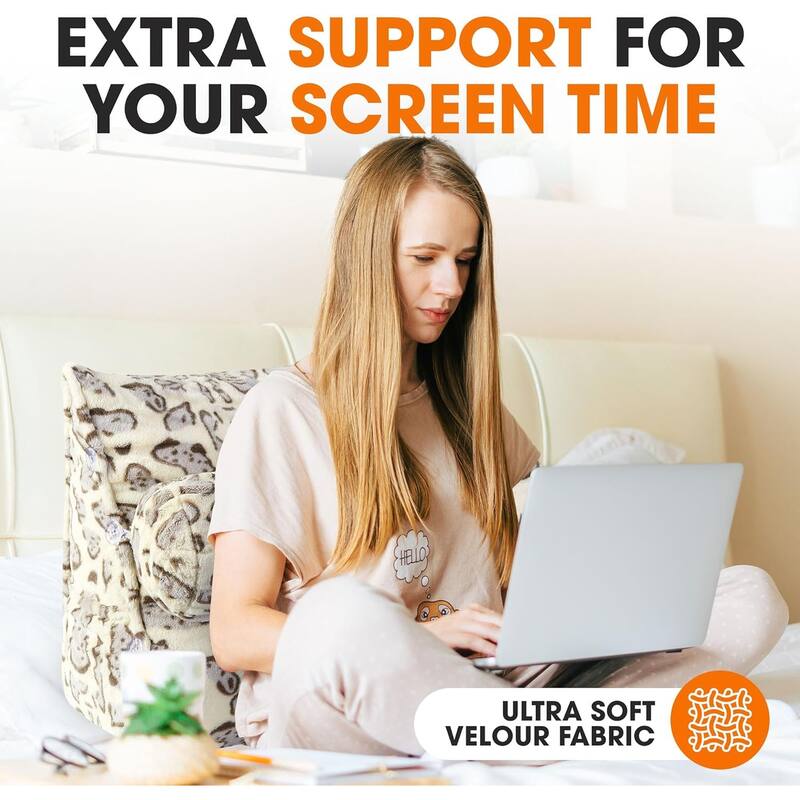 Cheer Collection Wedge Shaped Reading and TV Pillow with Adjustable Neck Pillow