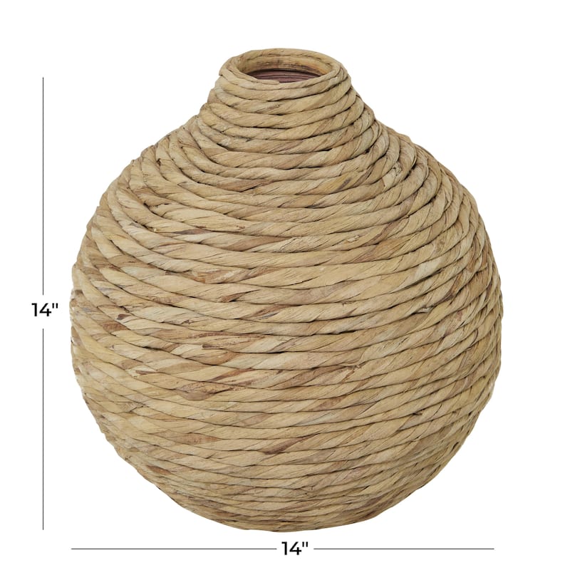 Seagrass Handmade Woven Decorative Vase - Brown - Roche River Decor
