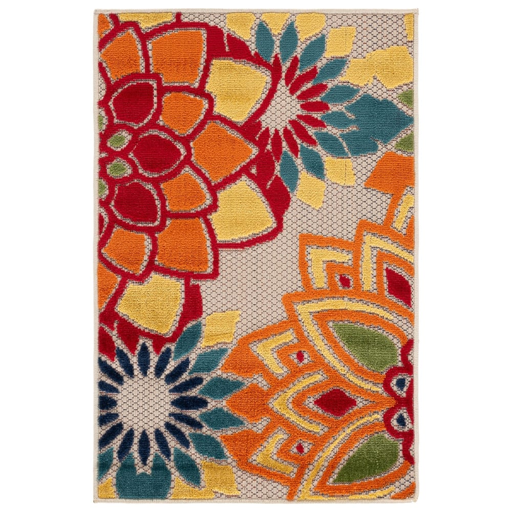 SAFAVIEH Cabana Ingke Indoor/ Outdoor Waterproof Patio Floral Rug
