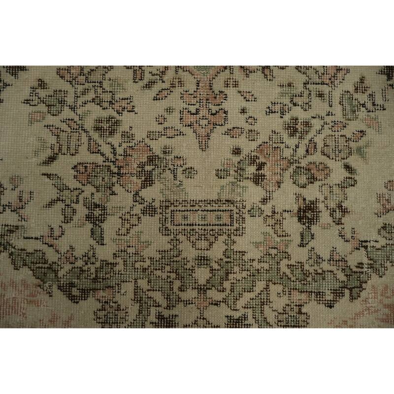 Hand Knotted Oriental 100% Wool Carpet Transitional Floral Beige & Ivories Anatolian Area Rug - 9' 2'' X 5' 3''
