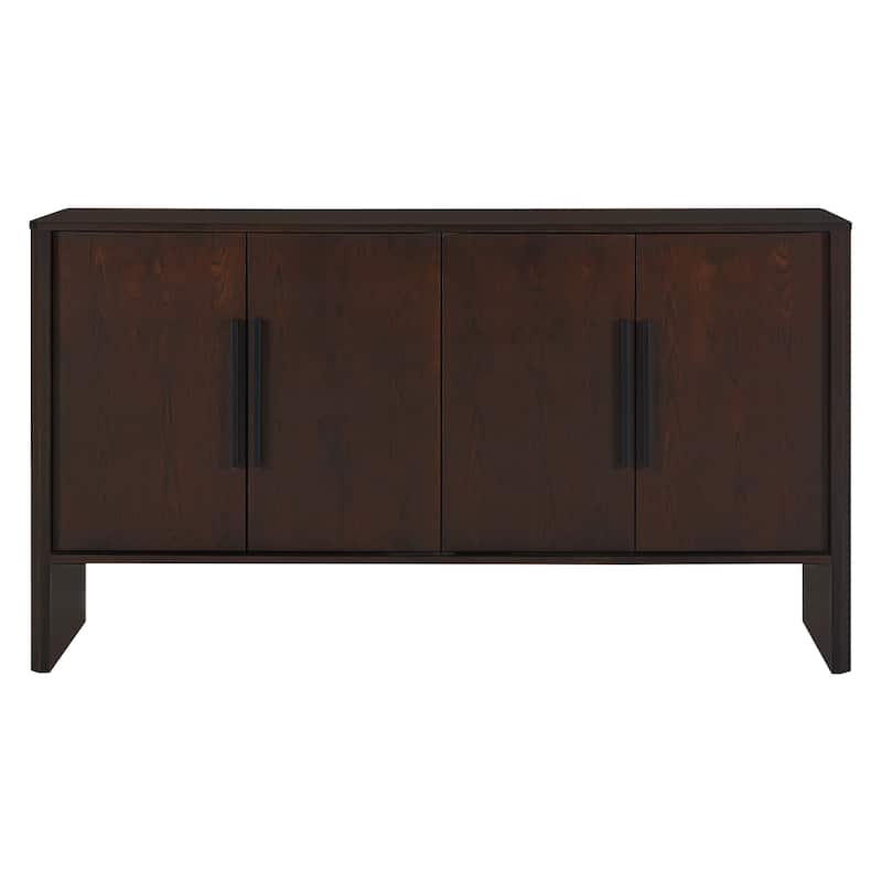 4-Door Wood Sideboard Buffet Cabinet with Adjustable Shelves & Long Handles