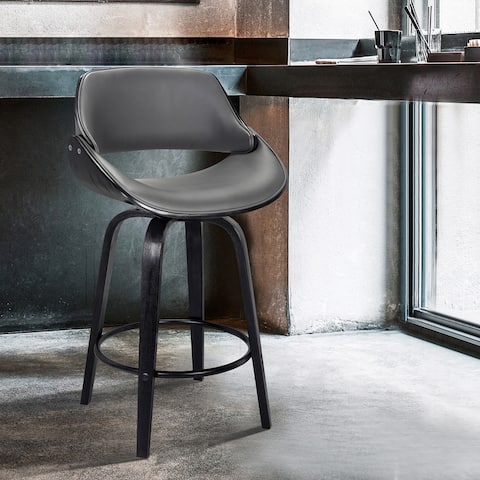 Mona Modern Faux Leather Swivel Barstool