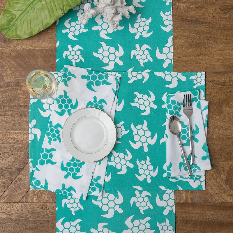 13" x 72" Beachy Turtle Table Runner - 13" x 72"