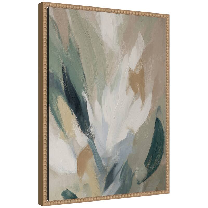 Kate and Laurel Plant Form No. 2 by Amy Lighthall Framed Canvas Wall Art Print - 18x24 - Natural