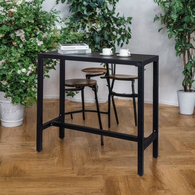 Outdoor 40 in. Metal Bar Dining Table