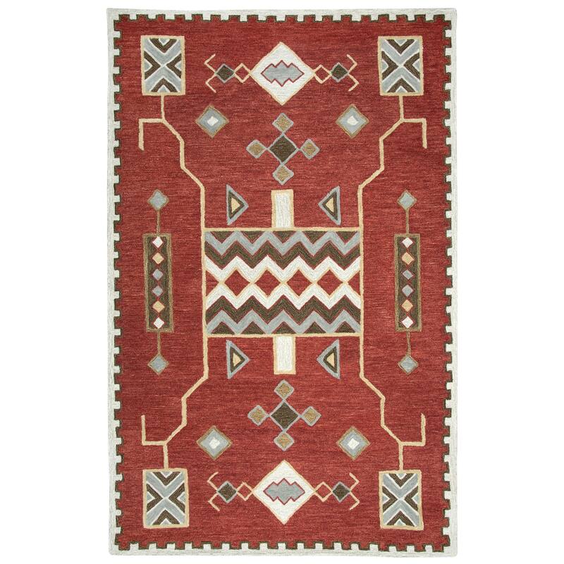 Alora Decor Durango Southwest/ Tribal Multi-colored Hand-tufted Wool Rug