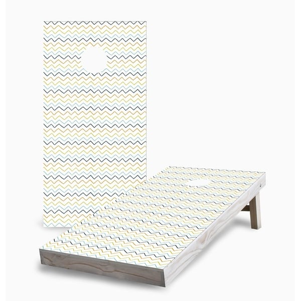 slide 2 of 7, Chevron Pattern Cornhole Game (Choose Wraps or Boards) 2x4 Boards (24" x 48") - Include ALL Accessories