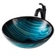 preview thumbnail 20 of 35, Kraus Glass Vessel Sink, Bathroom Faucet, Pop Up Drain, Mounting Ring Matte Black