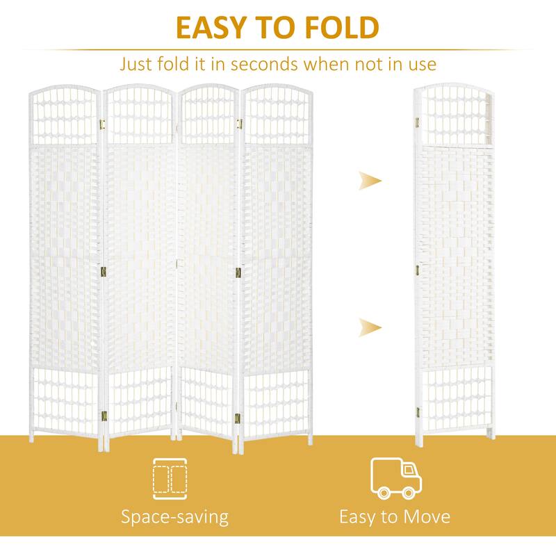 Freestanding Folding 4 Panel Privacy Screen