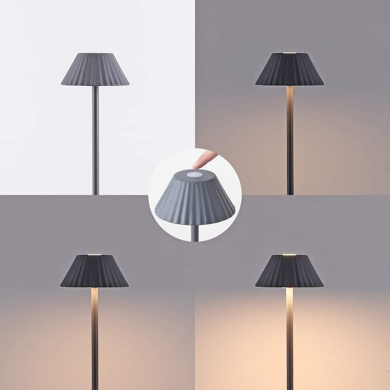 Mallory 44" Cordless LED Floor Lamp, Brown - Dimmable, Indoor/Outdoor