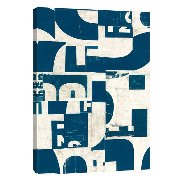 PTM Images 9-105346 PTM Canvas Collection 10" x 8" - "Collaged Letters Teal F" Giclee Abstract Art Print on Canvas