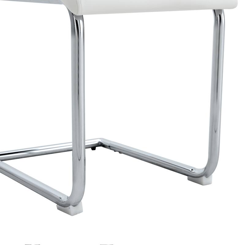 Roomfitters PU Dining Chairs with High Backrest and Sturdy Legs, Set of 4 for Kitchen or Dining Room Use