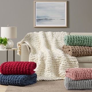 Madison Park Chenille Chunky Knit Throw 50x60"