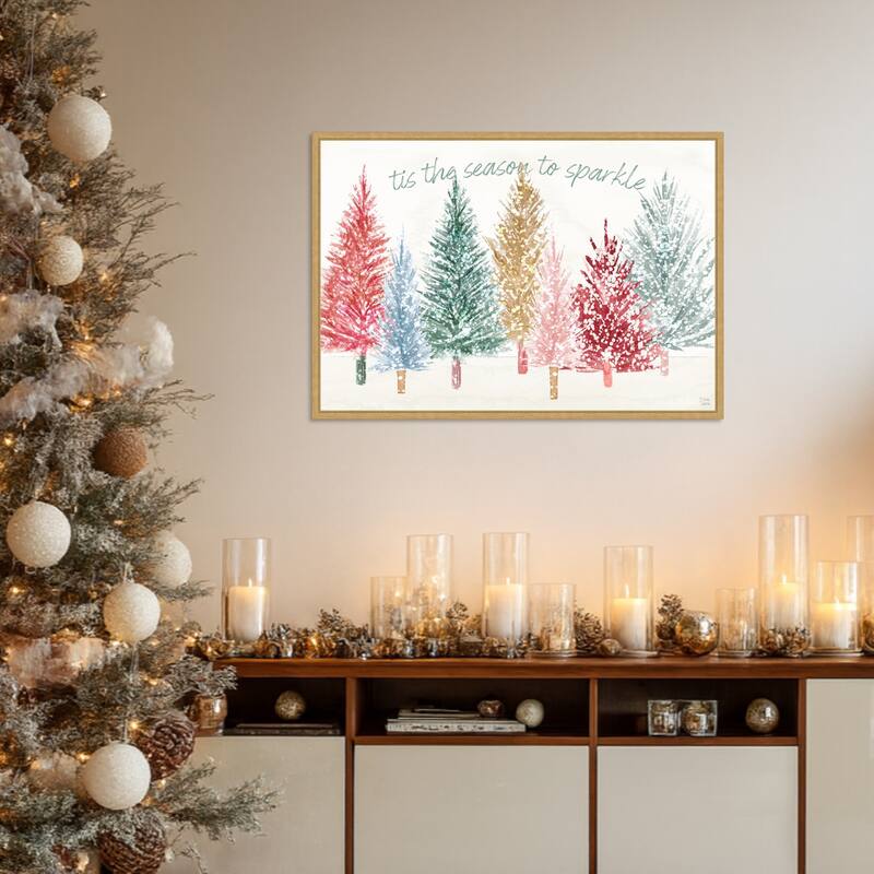 Holiday Sparkle I by Dina June Framed Canvas Wall Art Print - Sylvie Bright Gold
