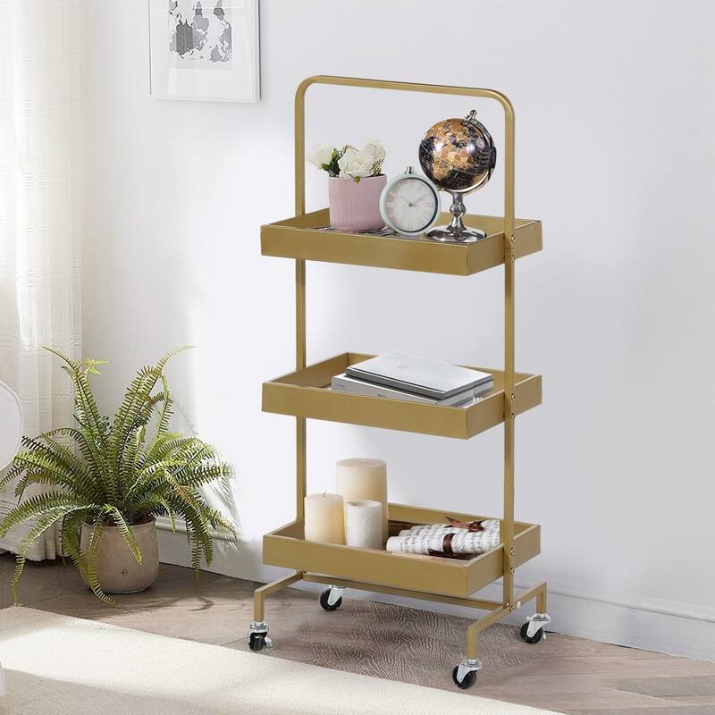 3-layer Iron Mesh Rack with Wheels