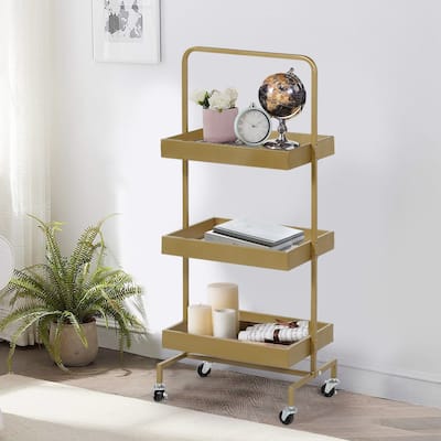 3-layer Iron Mesh Rack with Wheels
