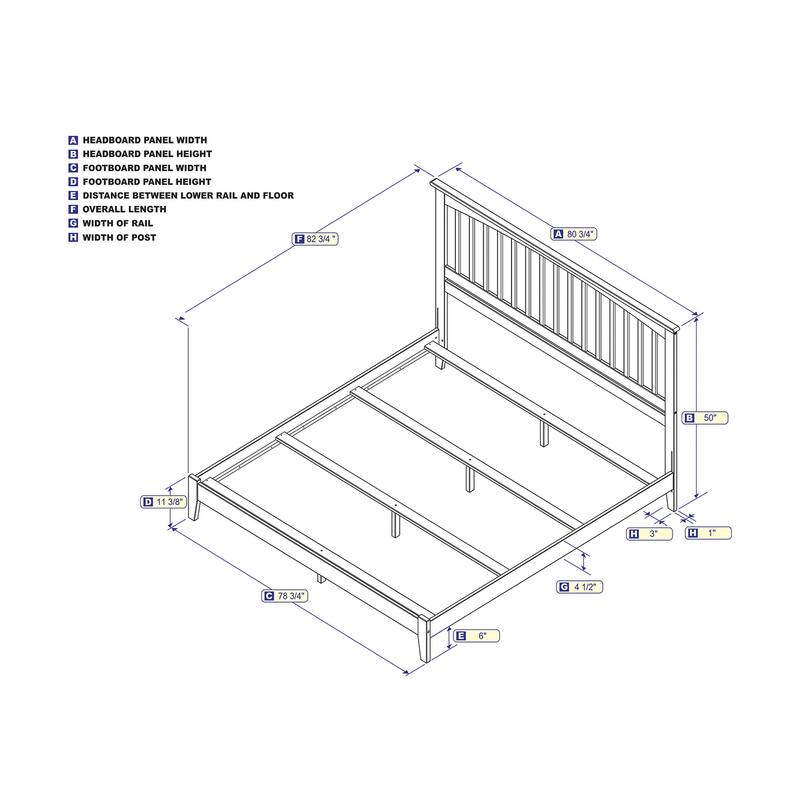 Mission King Foundation Bed Frame