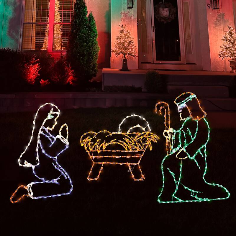 4-PC. Nativity with Star, Joseph, Mary, and Baby Jesus