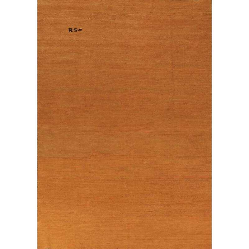 Orange Gabbeh Oriental Area Rug Hand-Knotted Wool Carpet - 6'5" x 9'7"