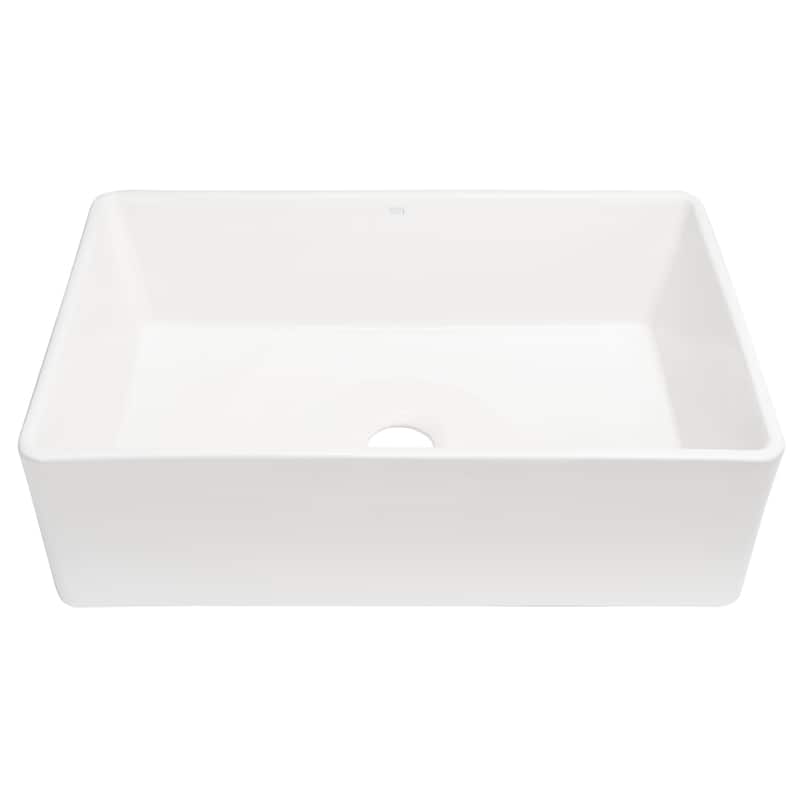 SAFAVIEH Solea Farmhouse Ceramic Apron Front Kitchen Sink - 33"W x 18"D x 16"H