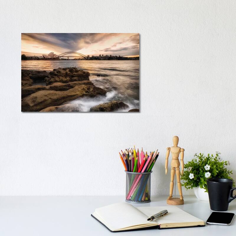 iCanvas "Sydney In Gold And Blue" by Danny Head Canvas Print - 8x12x0.75