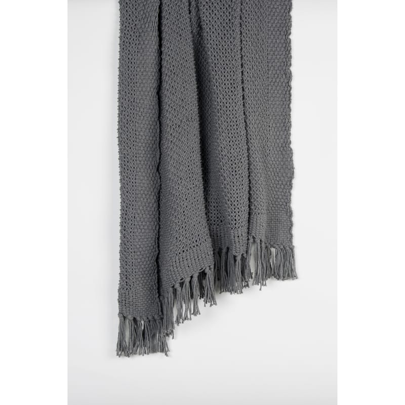 Rizzy Home Knitted Solid Color Throw, 50"X60"