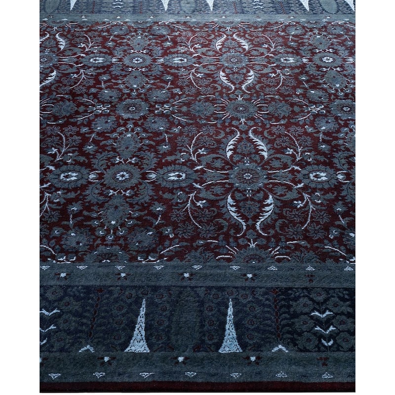 Fine Vibrance One-of-a-Kind Hand-Knotted Area Rug - Gray, 5' 10" x 9' 0" - 5' 10" x 9' 0"
