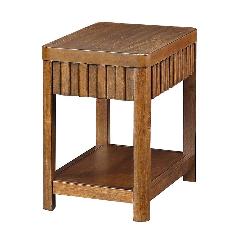 Rectangular End Table Sofa Side Table with Open Storage Shelf