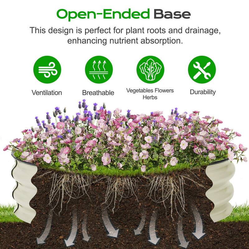 Aoodor 9'' Tall Aluzinc Metal Raised Garden Bed 30'' Round - 30"x9"