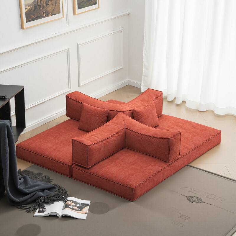 Modular Sofa,Convertible Pudding Block Sofa, Floor-Standing Sofa Bed with Armrests And Comfortable Sofa Bed