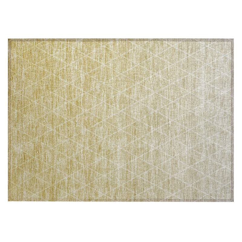 Machine Washable Indoor/ Outdoor Ombre Trellis Chantille Rug