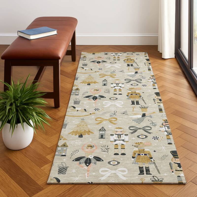 Premium Washable Super Soft Winter Story Mayfield Rug - Beige - 2'3" x 7'6"