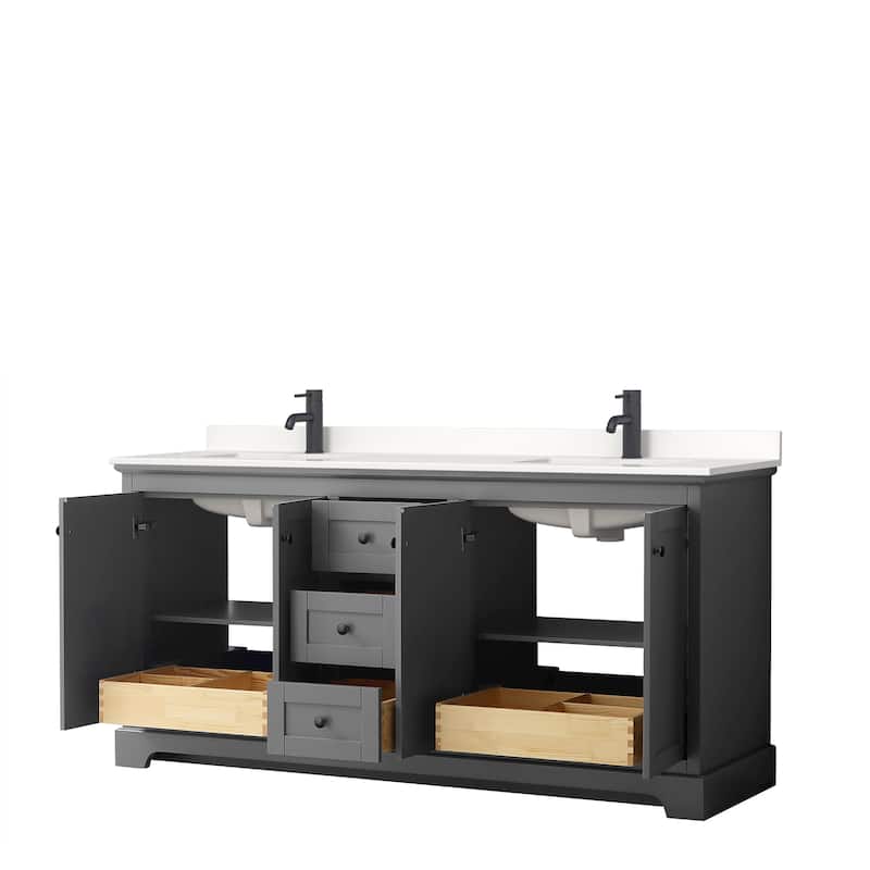 Avery 72-inch Double Vanity, Quartz Top
