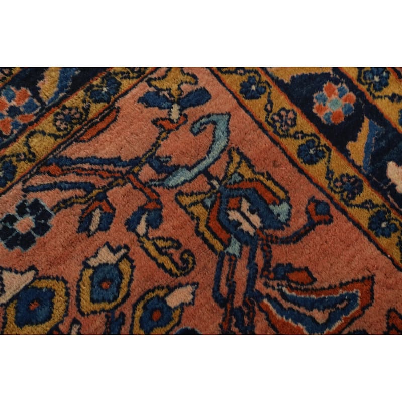 Hand Knotted Oriental 100% Wool Carpet Traditional Floral Coral Lilian Area Rug - 4' 8'' X 3' 5''