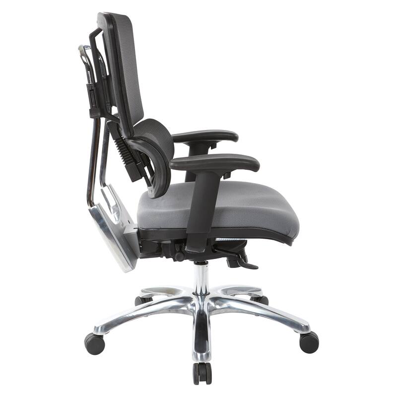 Black Mesh Back with Custom Fabric Seat and Chrome Base