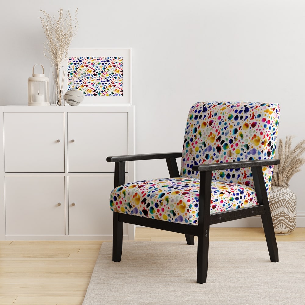 Designart "Splach Of Color" Upholstered Patterned Accent Chair and Arm Chair