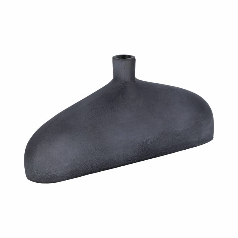 Decorative Sleek Sculptural Metal Vase - Contemporary Flower Vase