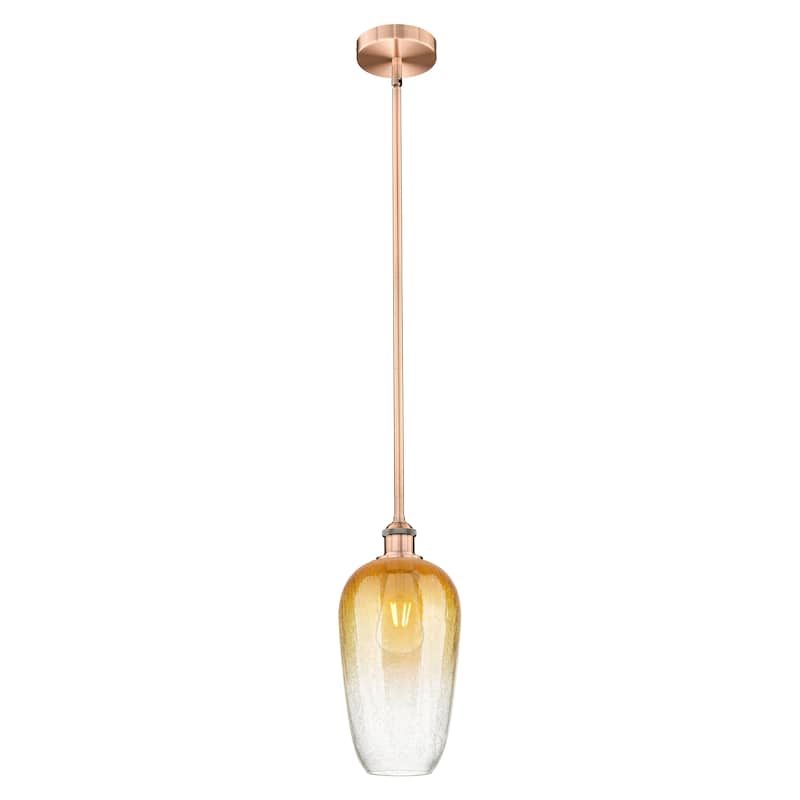 Innovations Lighting Endless Possibilities Edison - Brookhaven Flute - 1 Light 7" Stem Hung Mini Pendant - Antique Copper/Amber