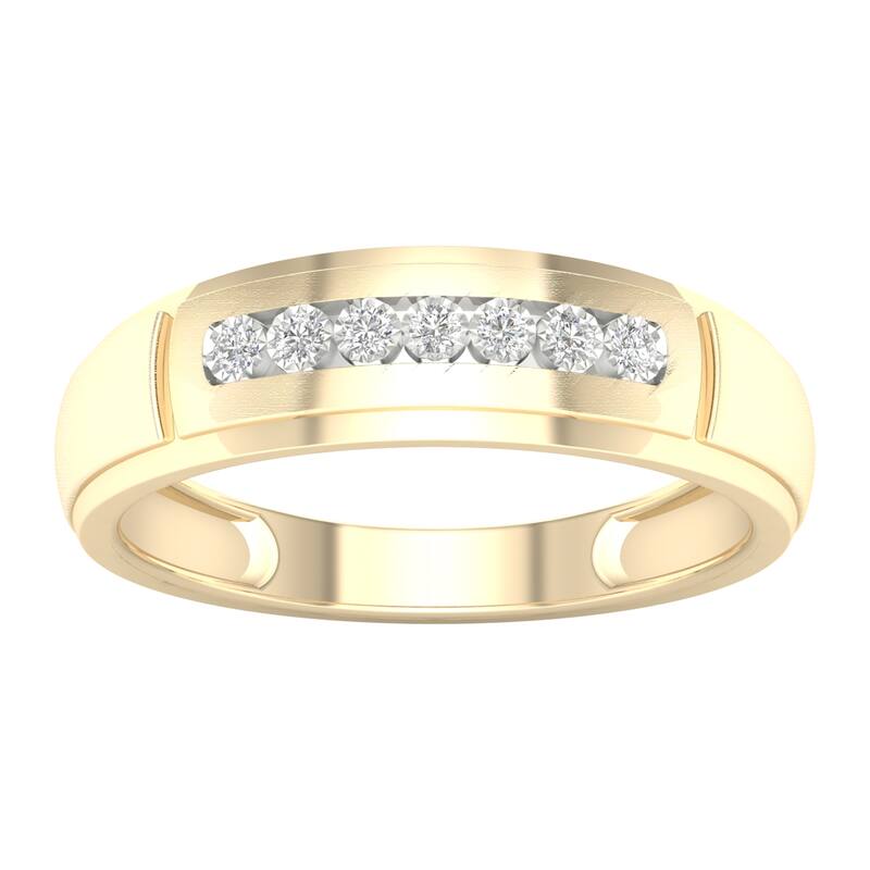 1/10ct TDW Diamond Ring in 10K Gold for Men - 11 - Yellow
