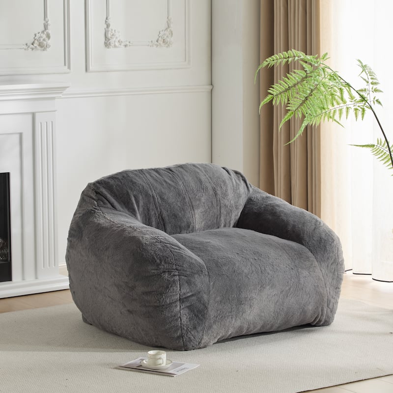 Christopher Knight Home- Emma Faux Fur Foam Bean Bag Chair