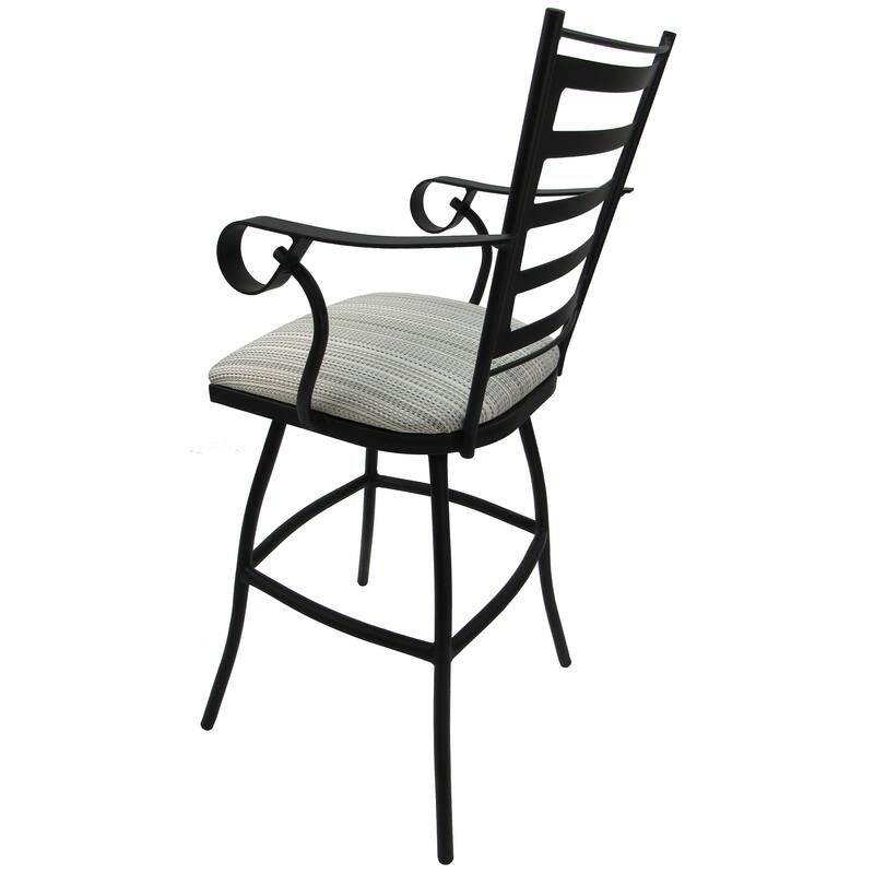Outdoor Bar Height 30" Swivel Bar Stool Jenna - Black Frame - 30 inch Seat